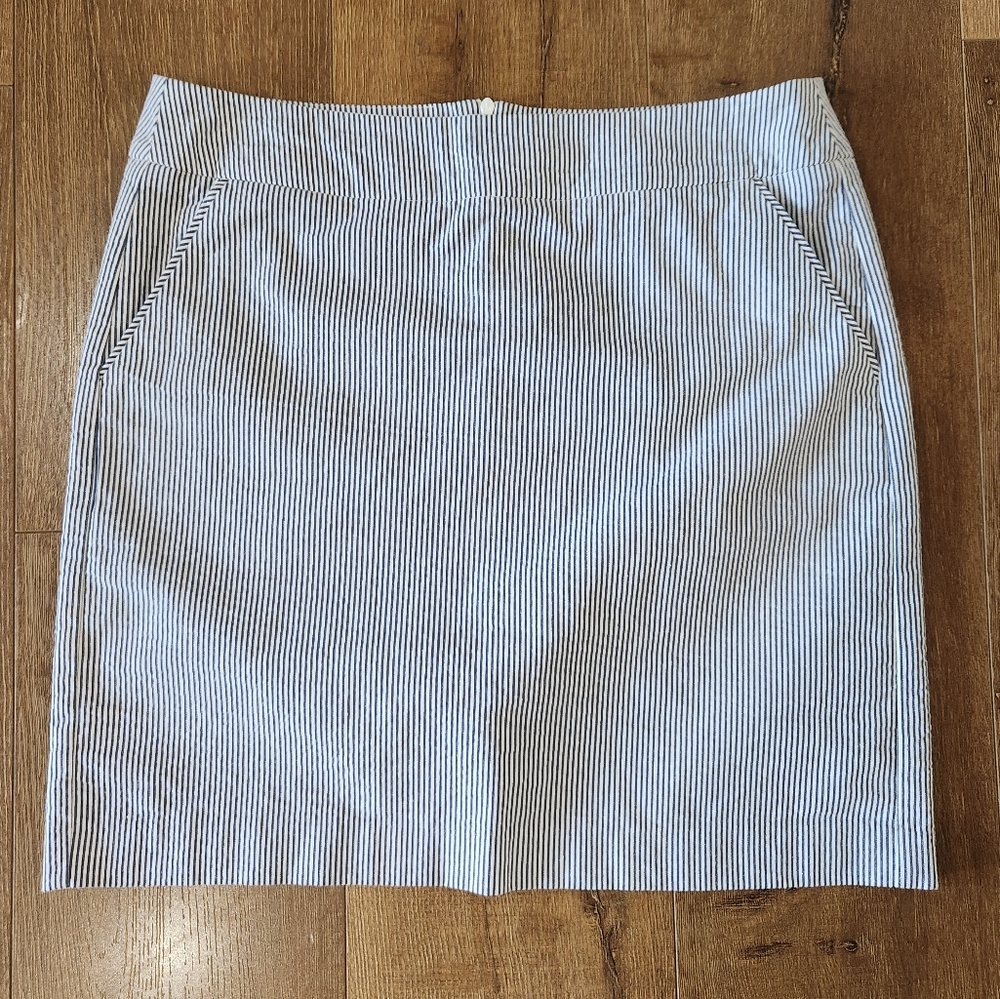 Willie Smith Seersucker Mini Skirt 10 Preppy Classic Summer Vacationcore Minimal